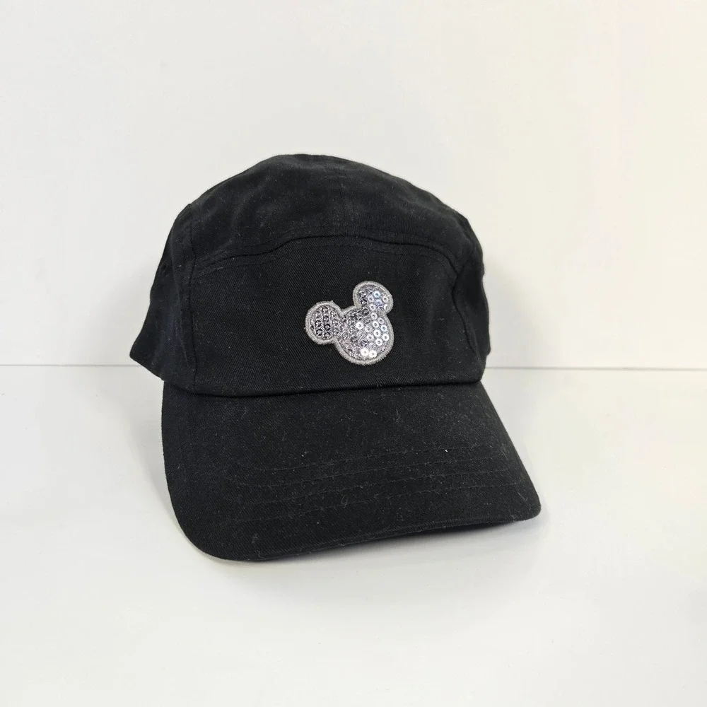 Disney Parks Sequin Mickey Mouse Hat Baseball Cap Adult OSFM Black